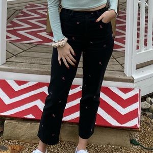 Black PacSun Pants with Roses